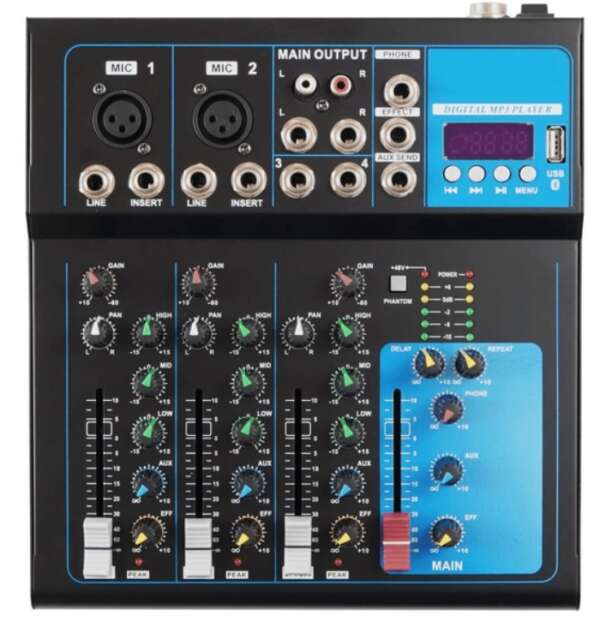 TF - F4 4 Channel Audio Mixer black 1