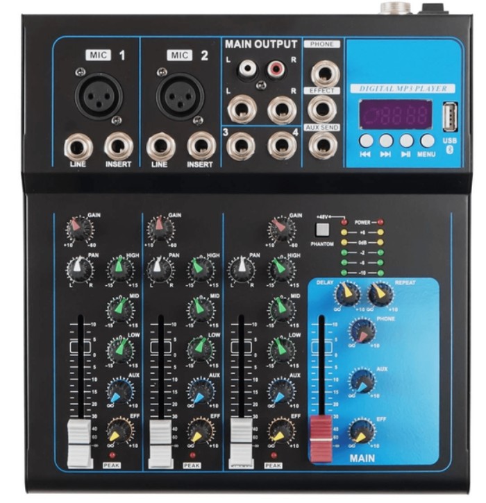 TF - F4 4 Channel Audio Mixer black 1