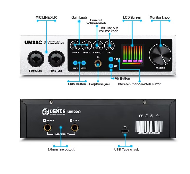TF - UM22C Audio Interface black 4